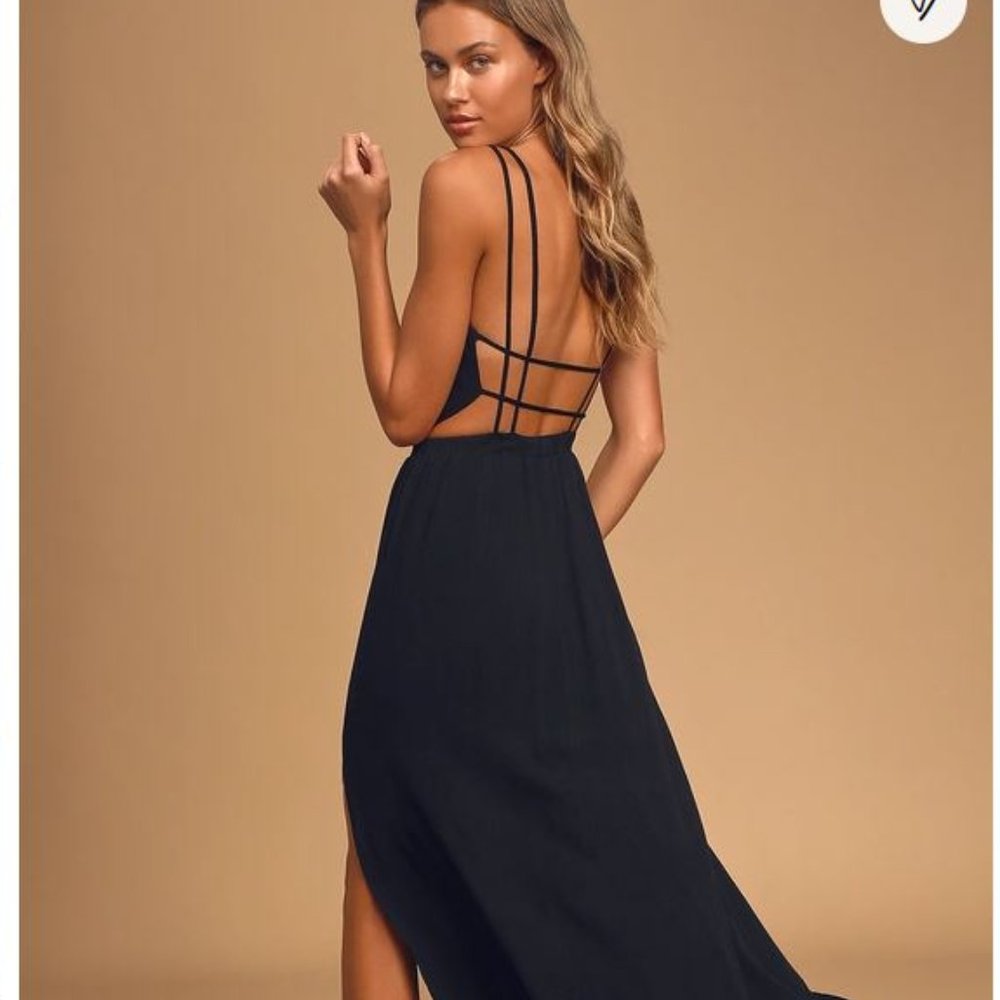 Lulus Lost in Paradise Black Maxi Dress